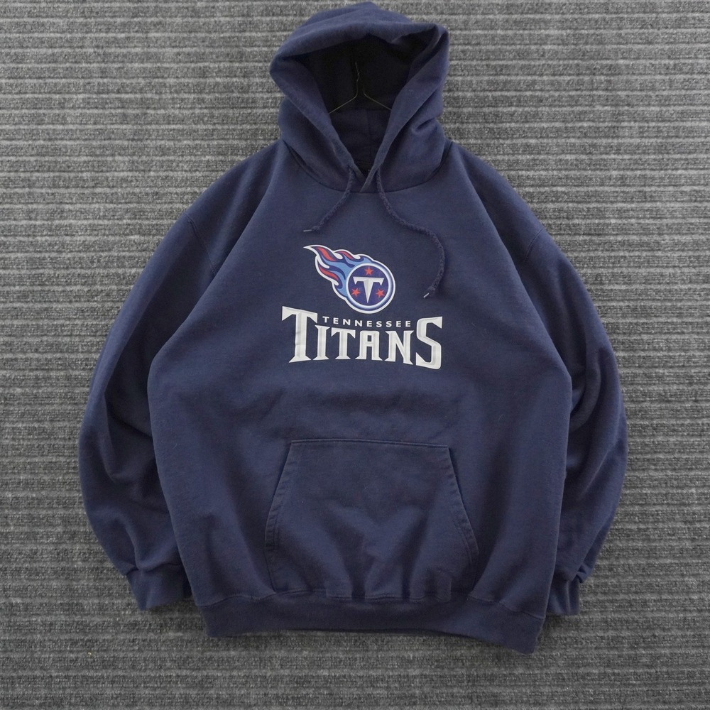 Vintage NFL Team Apparel Tennessee Titans Hoodie Mens Large Navy Blue Graphic